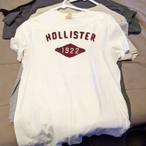 White Hollister embroidered tshirt